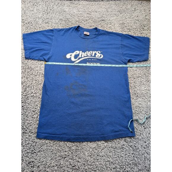 Vintage Cheers TV Show Shirt Adult Extra Large Blue 80s Made In USA Grunge Men - Picture 3 of 6